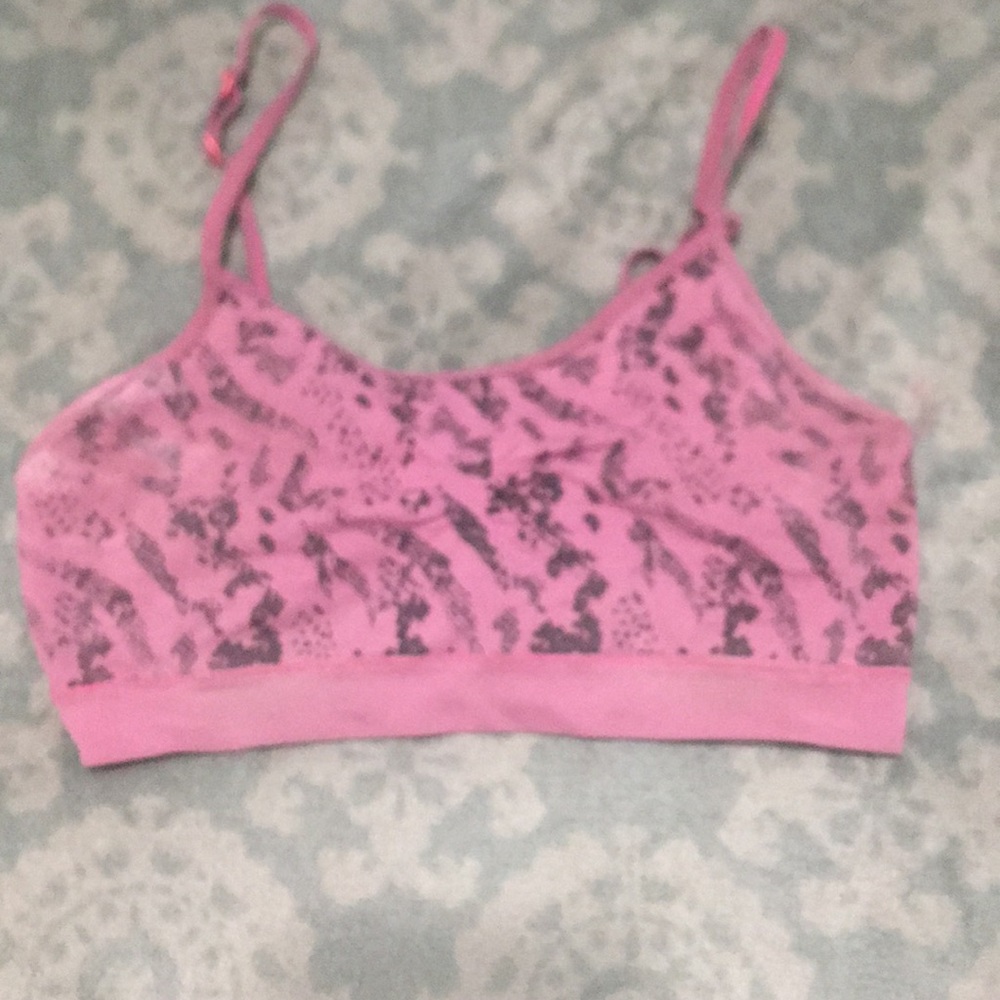 A pink training bra